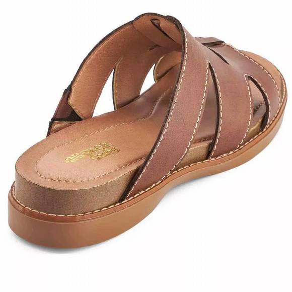 NEW ANDREA women's fisherman low wedge sandal in brown - Picture 4 of 4